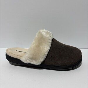 Tempur-Pedic Women’s Kensley Gray Suede Slippers, Size 9W